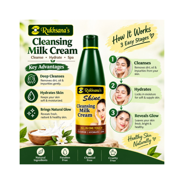 Rukhsana's Shine Cleansing Milk Cream – Cleanse, Hydrate & Glow Naturally